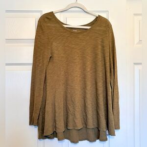 Olive Green Flowy Long Sleeve Women's Shirt — Old Navy — Size S